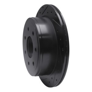 Ford F-150 Brake Rotor (1) - Rear Left - R1 Concepts - Drilled & Slotted - Black - `04-`11